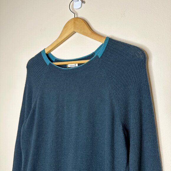 Smartwool Bell Sleeve Wool Blend Sweater in Evergreen Heather Size M - Picture 3 of 7